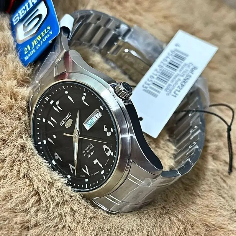 Seiko 5 Automatic Black Dial Arabic Style Men's Watch- SNKP21J1